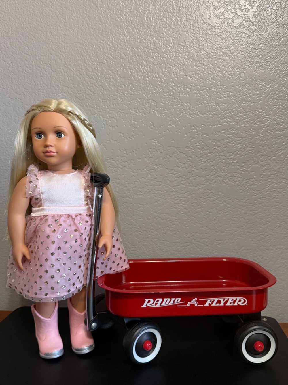 Radio Flyer Red Mini Toy Wagon American Girl or Our Generation Doll / Photo Prop